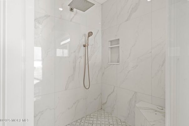 Bathroom, Glass Shower, Interior, Marble Walls
