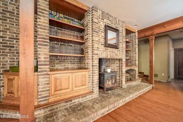 Fireplace, Interior, Stone Walls, Wood Texture Flooring