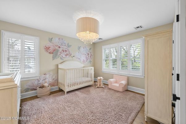 Bedroom, Chandelier, Interior, Wood Texture Flooring
