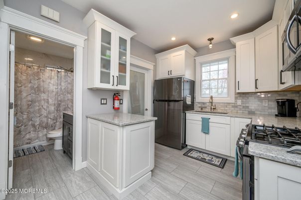 Interior, Kitchen, Recessed Lighting, Wood Texture Flooring