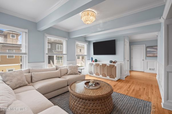 Chandelier, Interior, Living room, Wood Texture Flooring