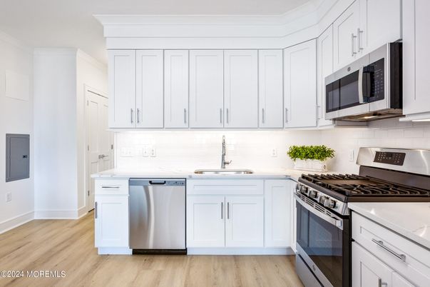 Interior, Kitchen, Stainless Steel Appliances, Wood Texture Flooring