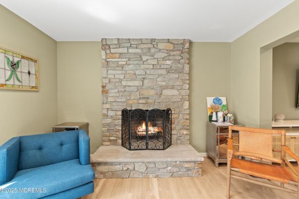 Fireplace, Interior, Stone Walls, Wood Texture Flooring