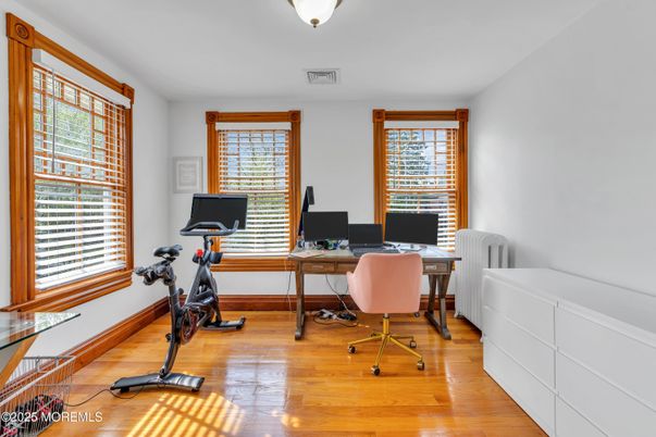 Fitness Equipment, Home Office, Interior, Wood Texture Flooring
