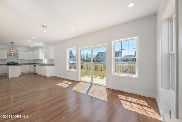 Chandelier, Interior, Kitchen, Recessed Lighting, Wood Texture Flooring
