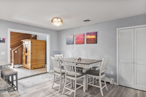 Dining room, Interior, Wood Texture Flooring, Wooden Walls
