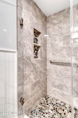 Bathroom, Glass Shower, Interior, Marble Walls