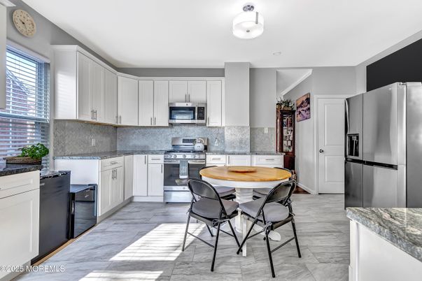 Interior, Kitchen, Marble, Stainless Steel Appliances, Wood Texture Flooring