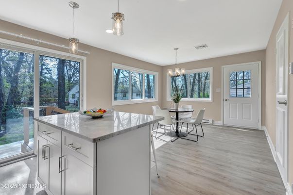 Chandelier, Dining room, Interior, Kitchen, Pendant Lights, Wood Texture Flooring