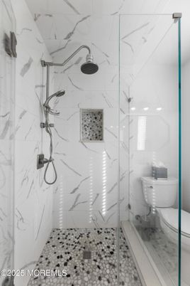 Bathroom, Glass Shower, Interior, Marble Walls