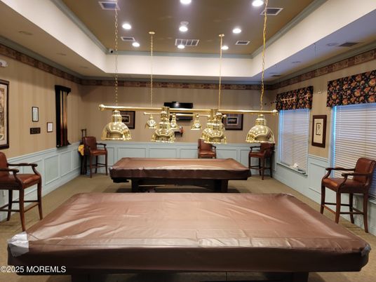 Billiard Table, Game Room, Interior, Pendant Lights, Recessed Lighting
