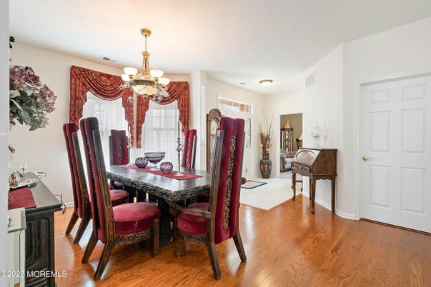 Chandelier, Dining room, Interior, Wood Texture Flooring