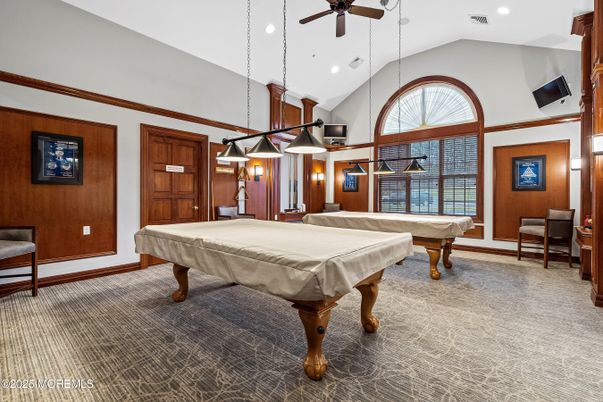 Billiard Table, Game Room, Interior, Pendant Lights, Recessed Lighting