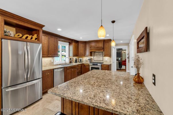 Interior, Kitchen, Pendant Lights, Recessed Lighting, Stainless Steel Appliances