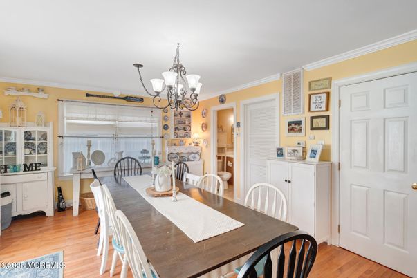Chandelier, Dining room, Interior, Wood Texture Flooring