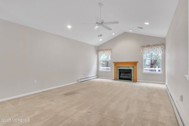 Empty room, Fireplace, Interior, Recessed Lighting