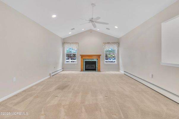 Empty room, Fireplace, Interior, Recessed Lighting