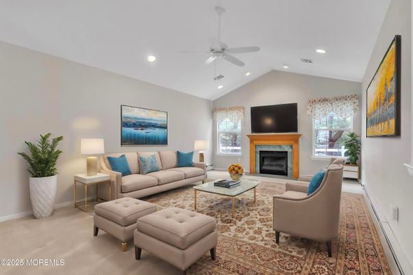 Fireplace, Interior, Living room, Recessed Lighting