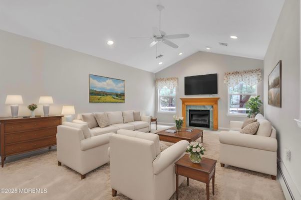 Fireplace, Interior, Living room, Recessed Lighting
