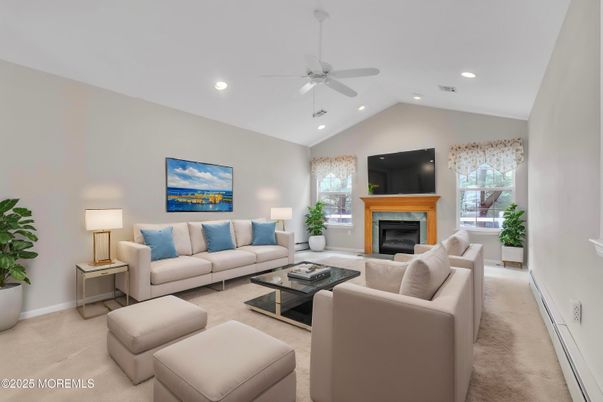 Fireplace, Interior, Living room, Recessed Lighting