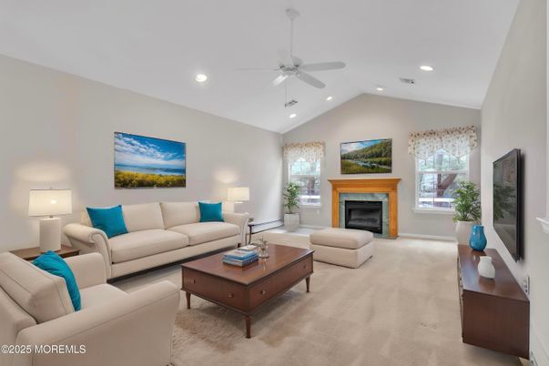 Fireplace, Interior, Living room, Recessed Lighting