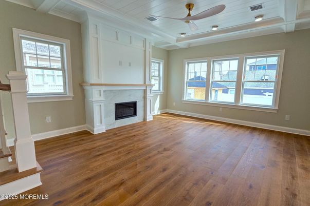 Empty room, Fireplace, Interior, Wood Texture Flooring