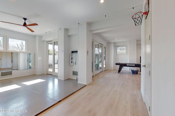 Billiard Table, Game Room, Interior, Recessed Lighting, Wood Texture Flooring
