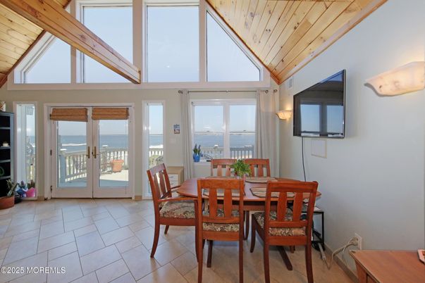 Dining room, Interior, Water, Wooden Ceilings