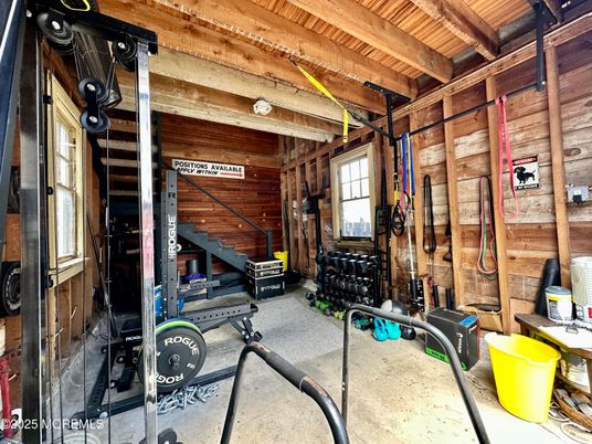 Fitness Equipment, Interior, Wooden Beams, Wooden Ceilings, Wooden Walls