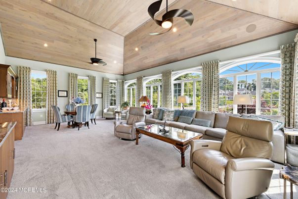 Dining room, Interior, Living room, Recessed Lighting, Wooden Ceilings