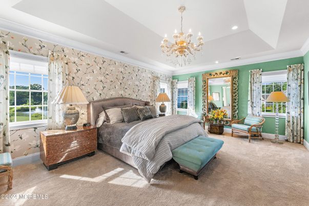 Bedroom, Chandelier, Interior, Recessed Lighting