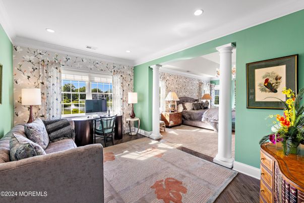 Bedroom, Home Office, Interior, Recessed Lighting, Wood Texture Flooring