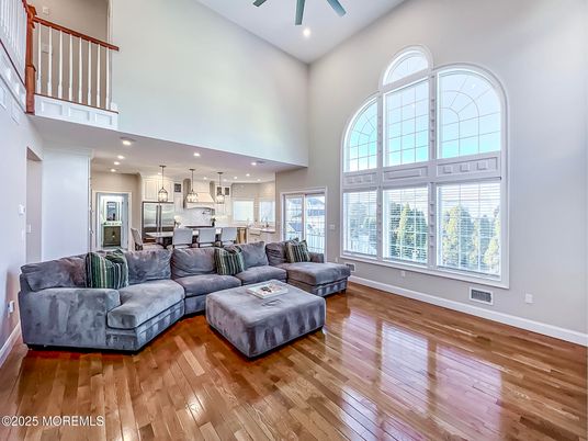 Interior, Kitchen, Living room, Pendant Lights, Recessed Lighting, Stainless Steel Appliances, Wood Texture Flooring