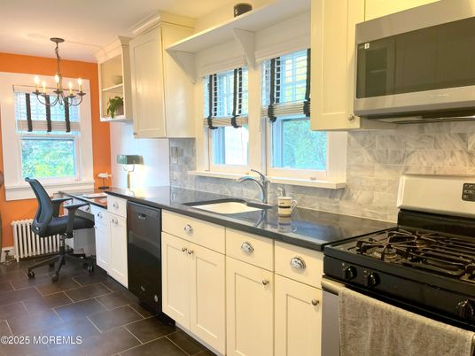 Chandelier, Interior, Kitchen, Stainless Steel Appliances