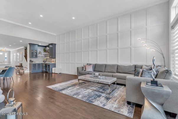Dining room, Interior, Kitchen, Living room, Pendant Lights, Recessed Lighting, Wood Texture Flooring