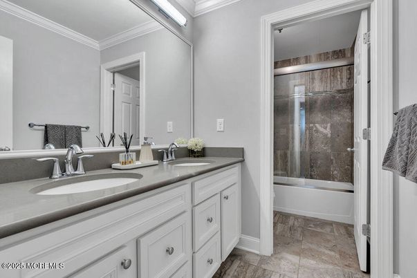 Bathroom, Dual Sink Vanities, Glass Shower, Interior