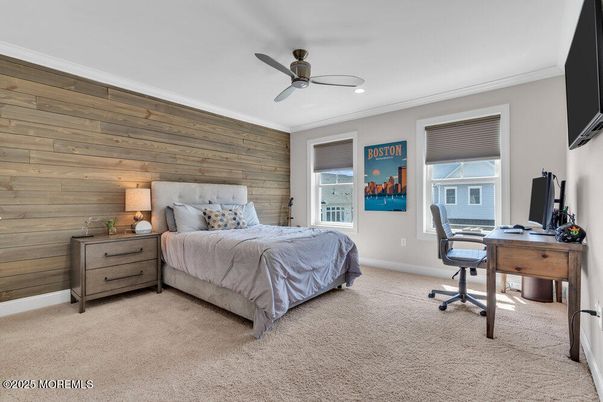Bedroom, Home Office, Interior, Recessed Lighting, Wooden Walls