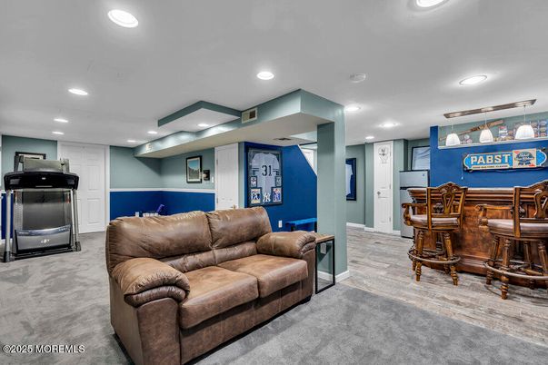 Interior, Living room, Pendant Lights, Recessed Lighting, Wood Texture Flooring