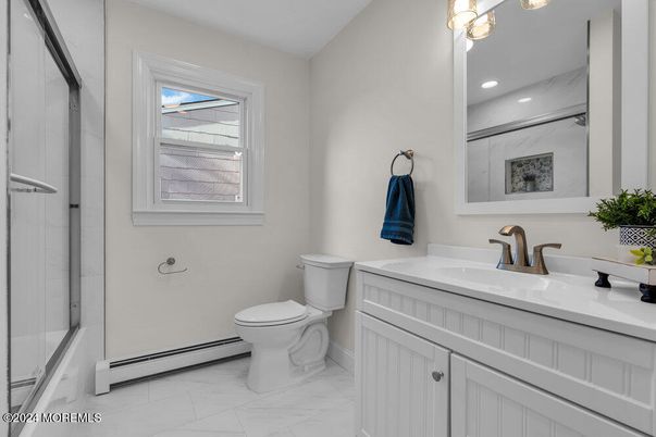 Bathroom, Glass Shower, Interior, Marble, Recessed Lighting