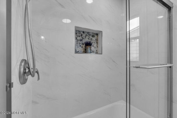 Bathroom, Glass Shower, Interior, Marble Walls