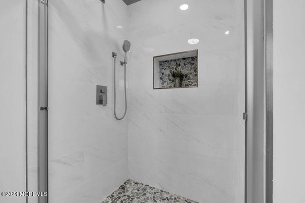 Bathroom, Glass Shower, Interior, Marble Walls