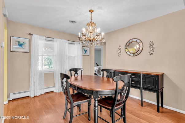 Chandelier, Dining room, Interior, Wood Texture Flooring