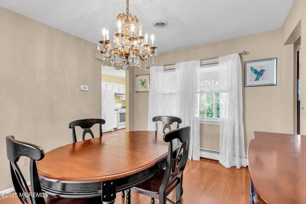 Chandelier, Dining room, Interior, Wood Texture Flooring