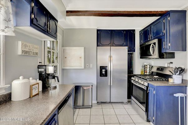 Interior, Kitchen, Stainless Steel Appliances, Wooden Beams