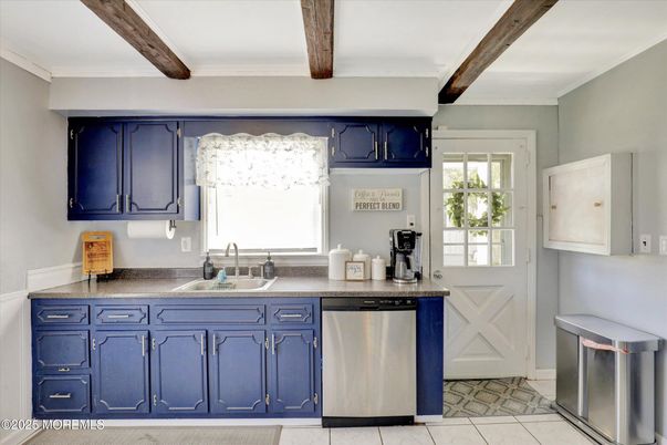 Interior, Kitchen, Stainless Steel Appliances, Wooden Beams