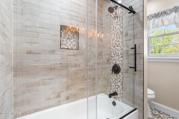 Bathroom, Glass Shower, Interior, Stone Walls