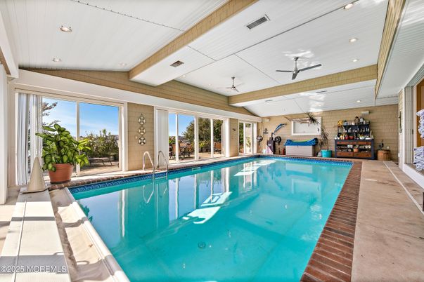 Interior, Pool, Recessed Lighting, Stone Walls