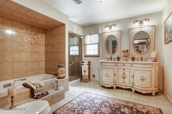Bathroom, Dual Sink Vanities, Glass Shower, Interior