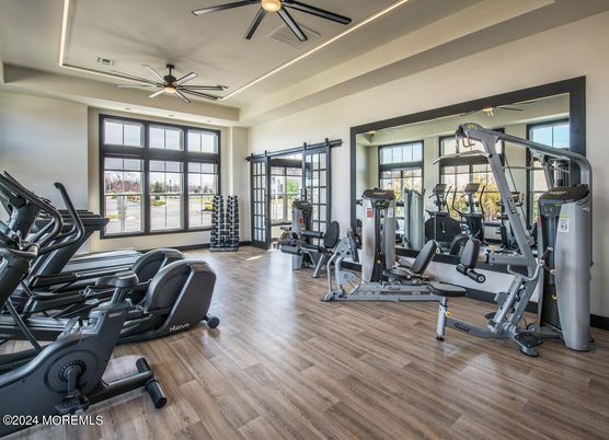 Fitness Equipment, Gym, Interior, Wood Texture Flooring