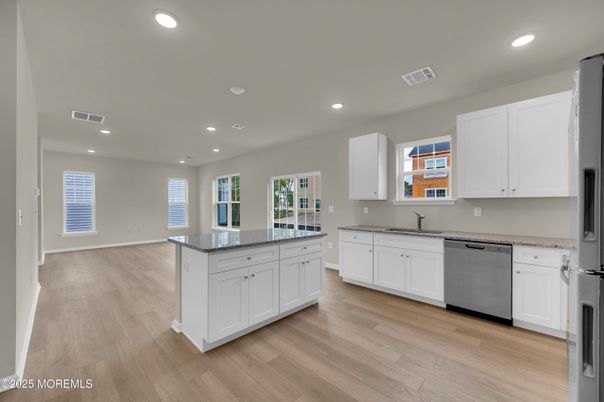 Interior, Kitchen, Recessed Lighting, Wood Texture Flooring